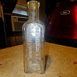 Vintage Clear Glass Apothecary Bottle